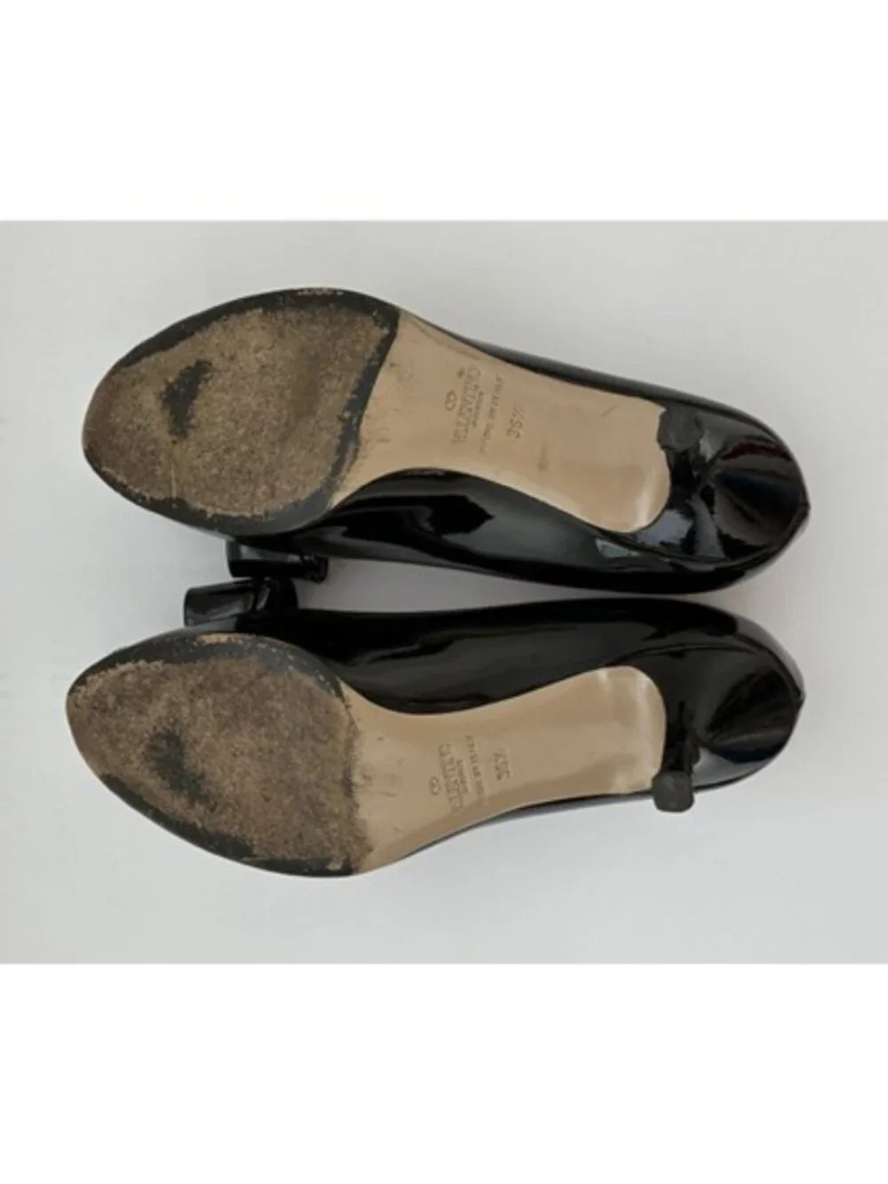Valentino Garavani Patent Couture Bow Peep Toe Pumps